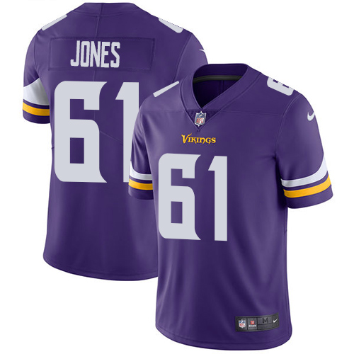 Minnesota Vikings #61 Limited Brett Jones Purple Nike NFL Home Men Jersey Vapor Untouchable->minnesota vikings->NFL Jersey